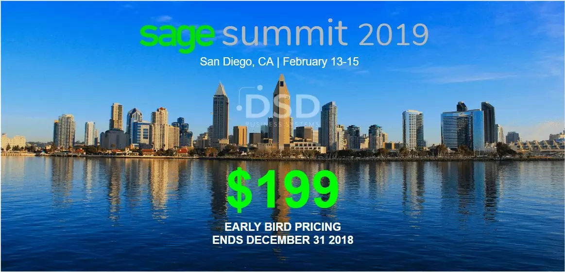 Sage Summit San Diego 2019 Early Bird Pricing - $199