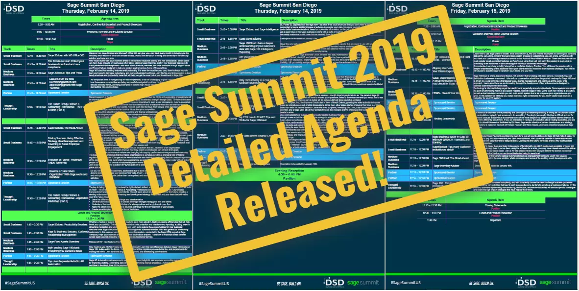Sage Summit San Diego 2019 Agenda Released!