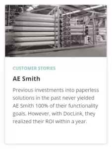 Doclink Paperless Success Story - AE Smith