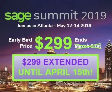Sage Summit Atlanta Early Bird Price
