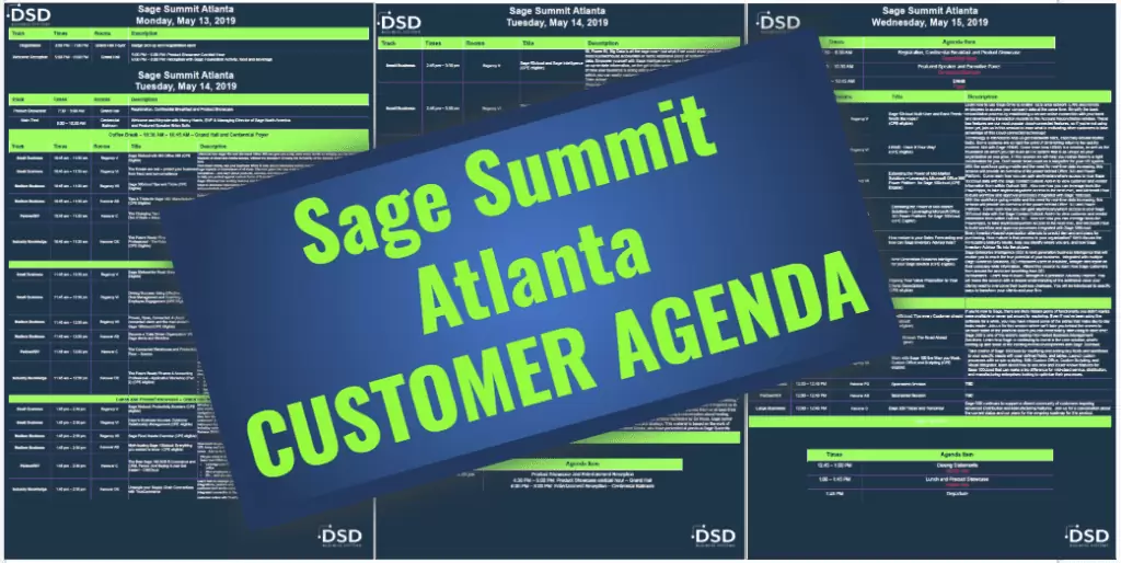 Sage Summit Atlanta Customer Agenda PDF