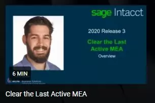 Sage Intacct 2020 R3 Clear the last Active MEA