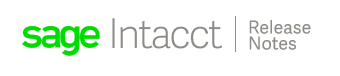 Sage Intacct Release Notes