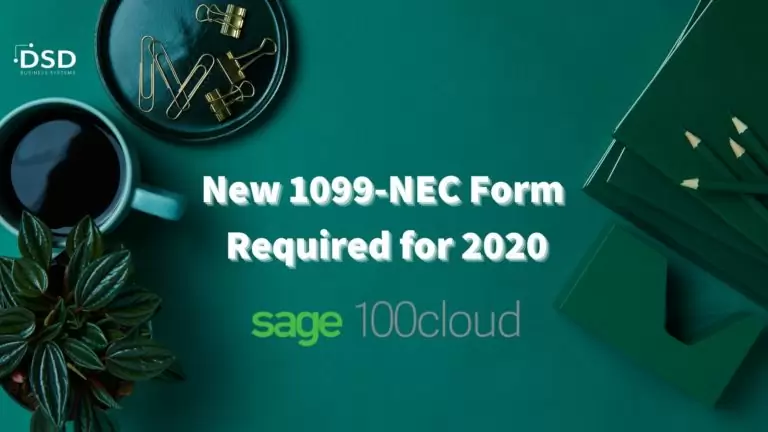 New 1099-NEC form & Sage 100
