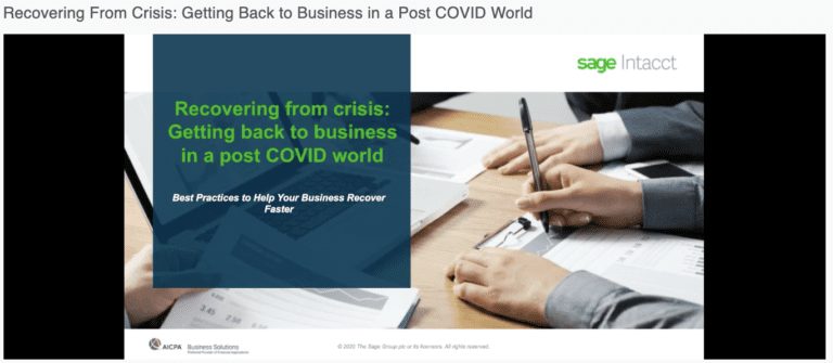 Recovering From Crisis: Getting Back to Business in a Post COVID World