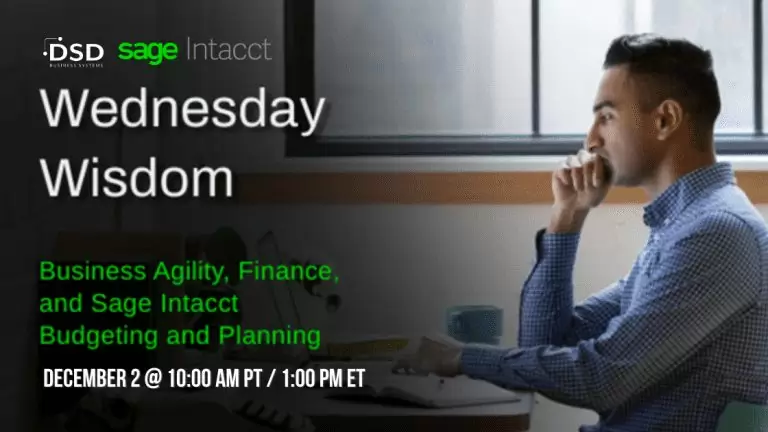 Sage Intacct Budgeting and Planning Wednesday Wisdom Series