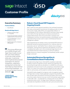 Sage Intacct Software and SaaS VelocityEHS Customer Success Story