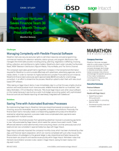 Sage Intacct Financial Services Marathon Ventures Success Story