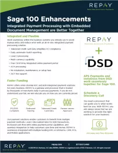 REPAY Sage 100 Enhancements