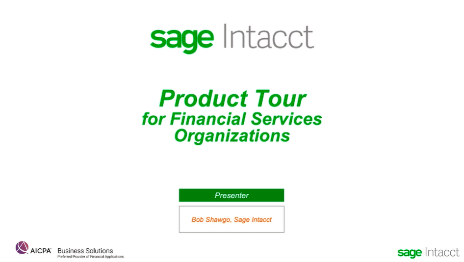 Sage Intacct for Financial Services