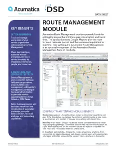 Acumatica Field Service Route Management