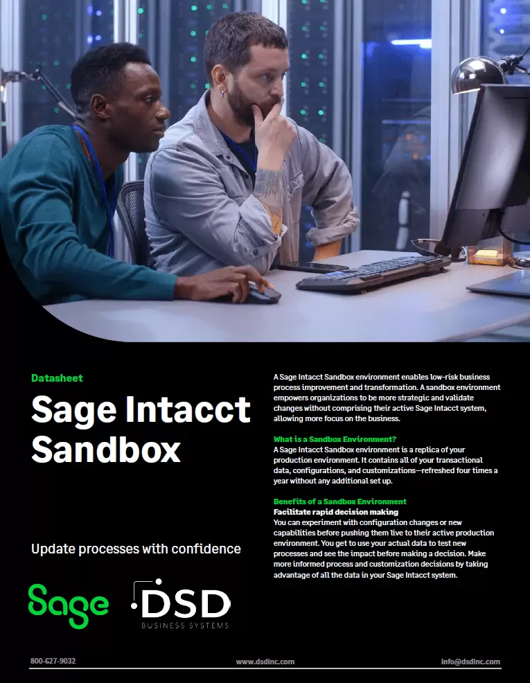 Sage Intacct Sandbox Datasheet