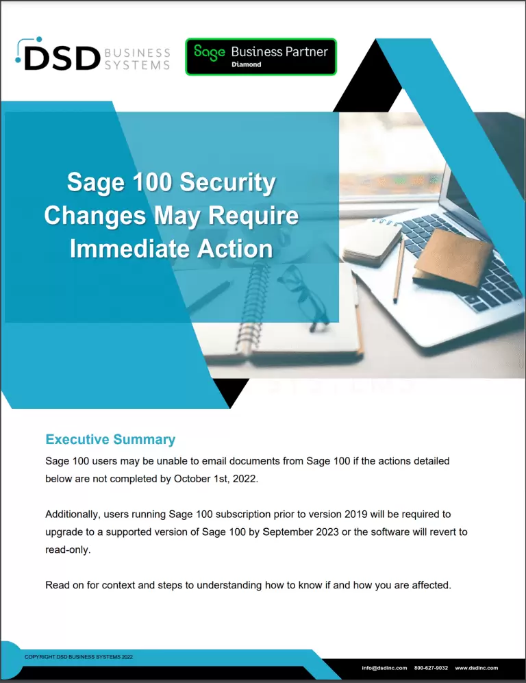 Sage 100 Security Changes OAuth & TLS