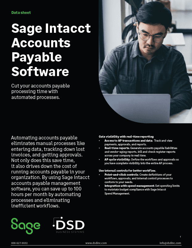 Sage Intacct Accounts Payable Information DSD Business Systems