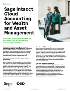 Sage Intacct Cloud Accounting for Wealth and Asset Management Datasheet