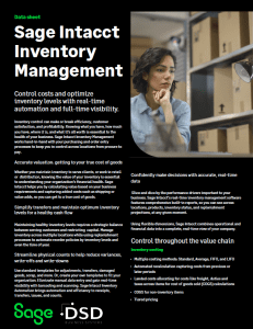 Sage Intacct Inventory Management