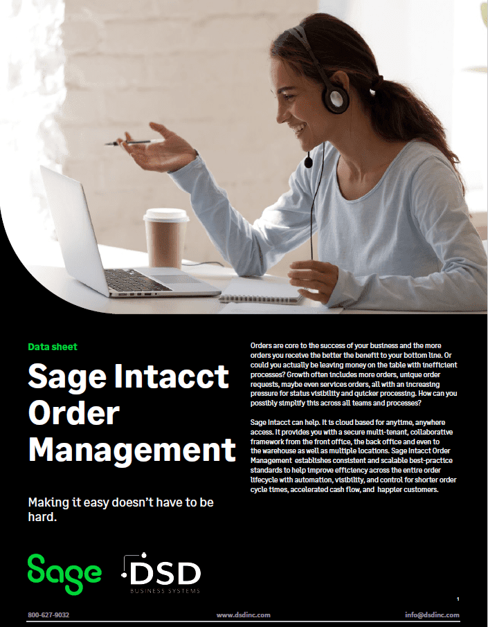Sage Intacct Order Management Datasheet