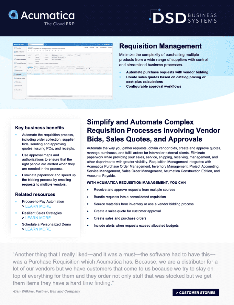 DSD ACM Datasheet DST Requisition Management