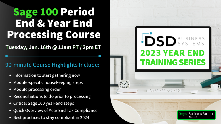 Sage 100 Period End & Year End Processing​ Course
