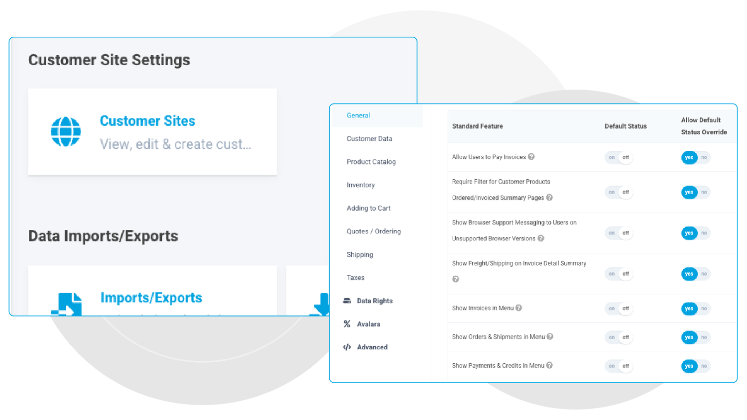 Sage 100 Customer Portal by CIMcloud Ecommerce + CRM + Your ERP --Manage System Settings