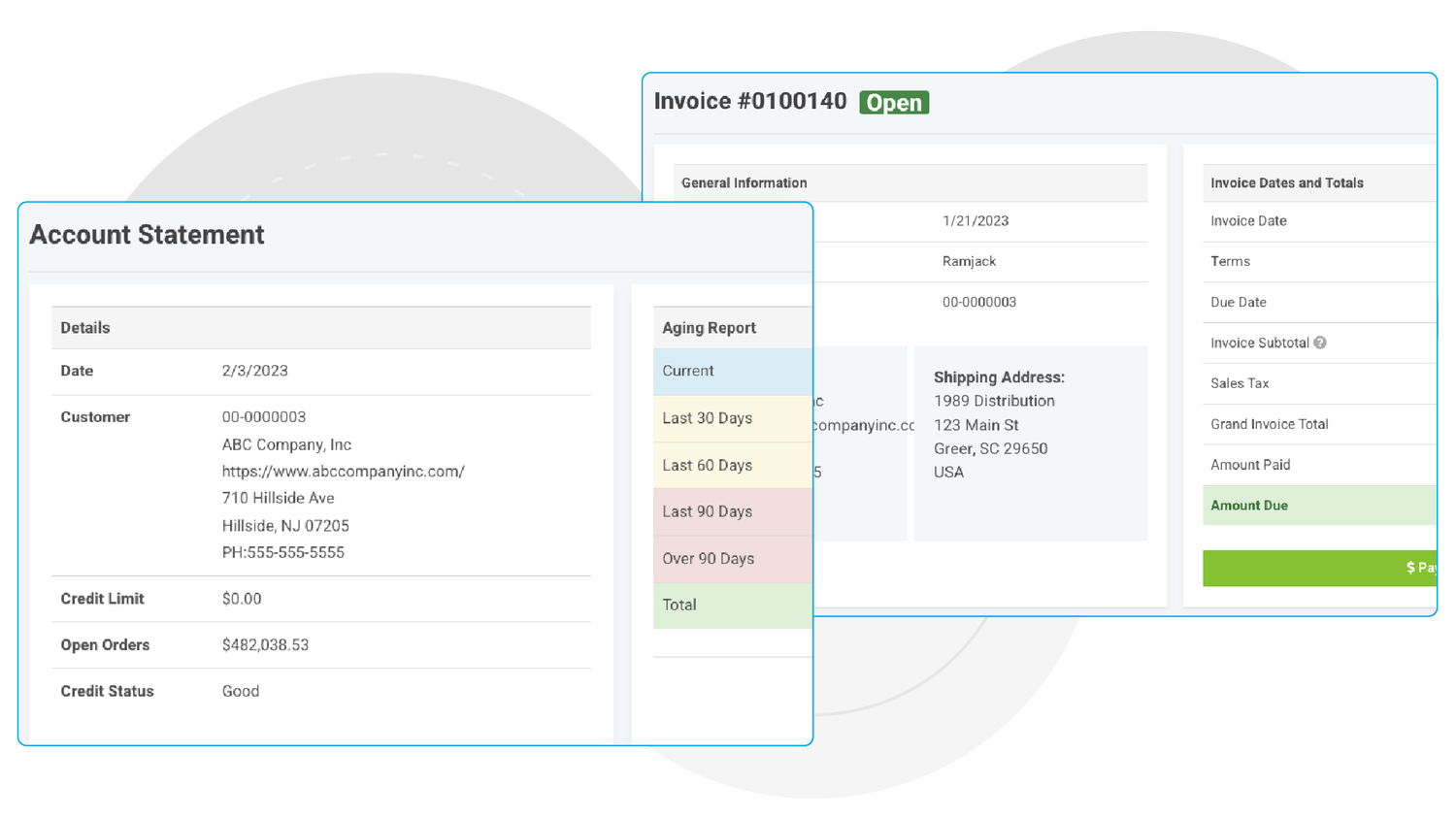 Sage 100 Customer Portal by CIMcloud Ecommerce + CRM + Your ERP- View Statements & Invoices