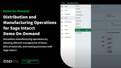 Distribution and Manufacturing Operations for Sage Intacct Demo On-Demand