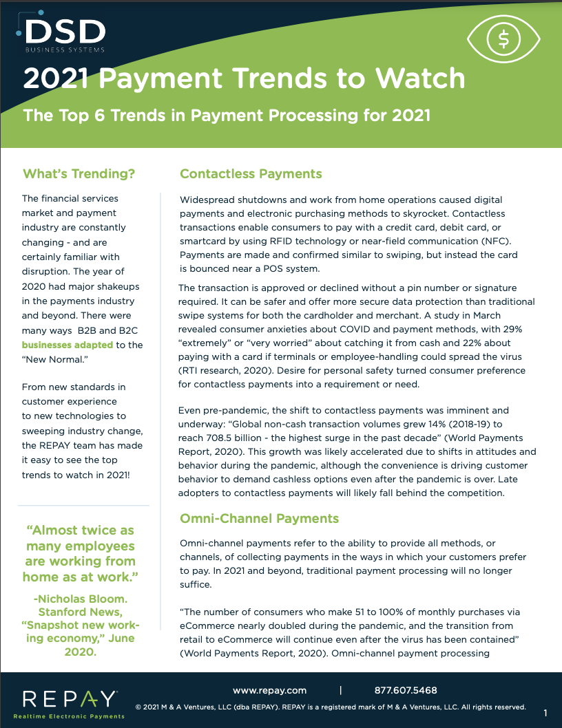 REPAY 2021 Payment Trends Whitepaper with Acumatica