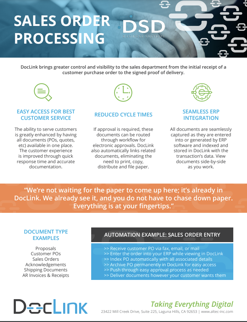 DocLink for Sales Order Processing with Sage 100