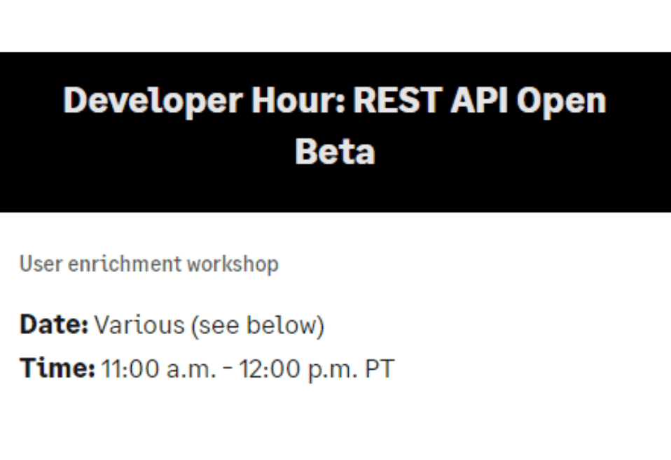 Developer Hour: REST API Open Beta