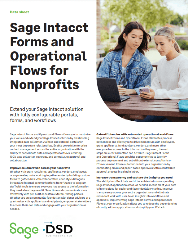 Sage Intacct Forms and Operational Flows for Nonprofits