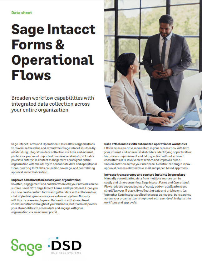 Sage Intacct Forms & Operational Flows Datasheet