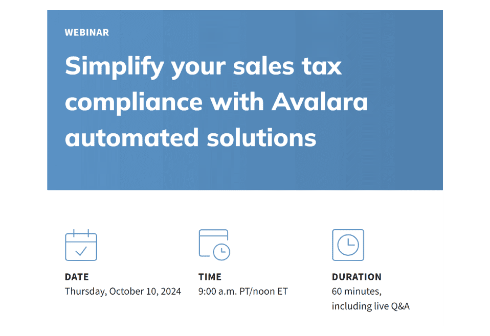 Simplify your sales tax compliance with Avalara automated solutions