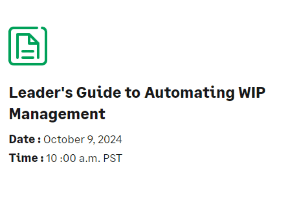 Leader's Guide to Automating WIP Management