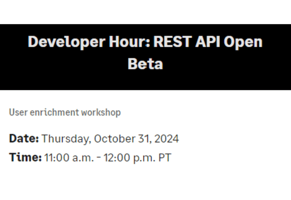 Developer Hour: REST API Open Beta