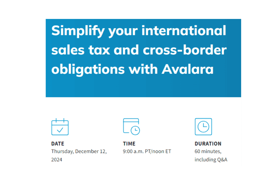 Simplify your international sales tax and cross-border obligations with Avalara