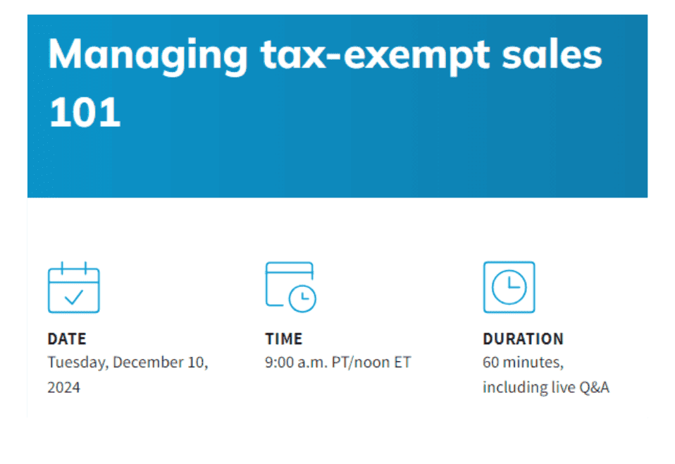 Managing tax-exempt sales 101