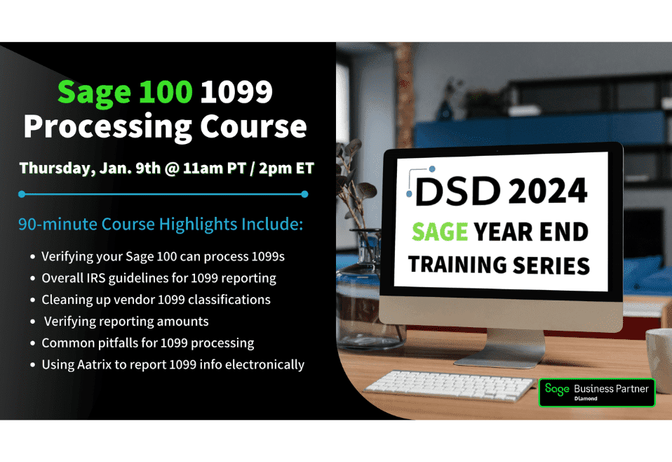 Sage 100 1099 Processing Course (Repeat)