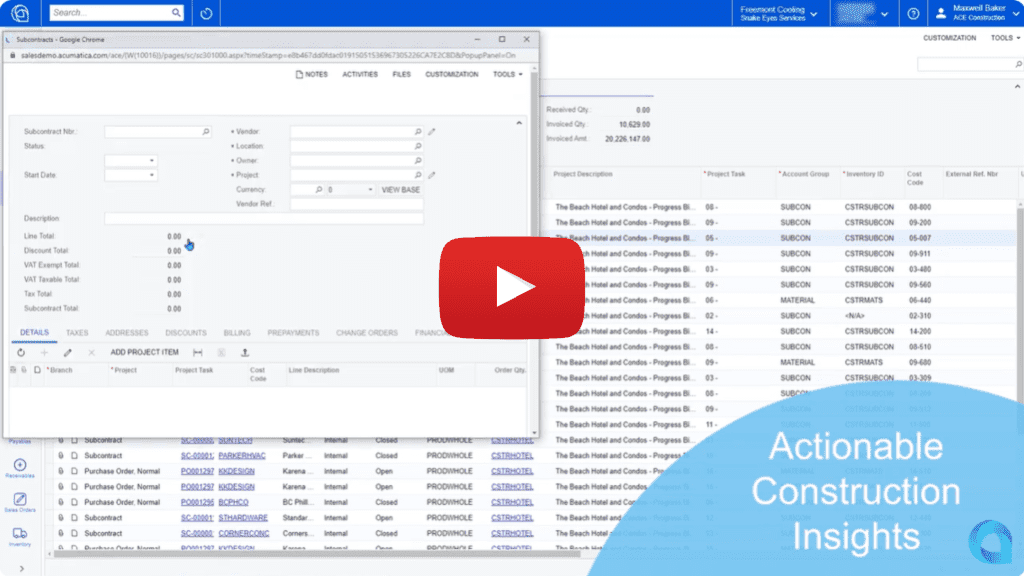 Acumatica Construction Management Overview