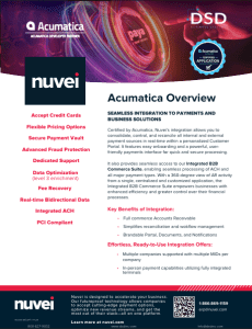 Nuvei Acumatica Integration to Payment and Business Solutions