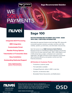 Nuvei Sage 100 Native Integrated Payment Solution