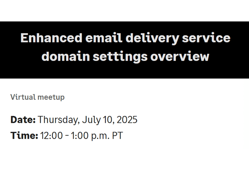Enhanced email delivery service domain settings overview