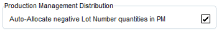 Production Management – Offset negative quantities for Lot Numbers