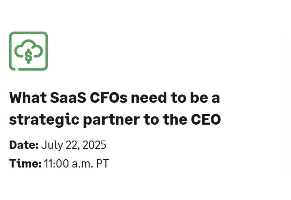 What SaaS CFOs need to be a strategic partner to the CEO