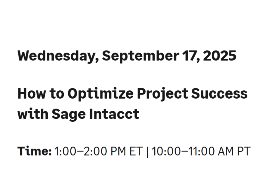 How to Optimize Project Success with Sage Intacct