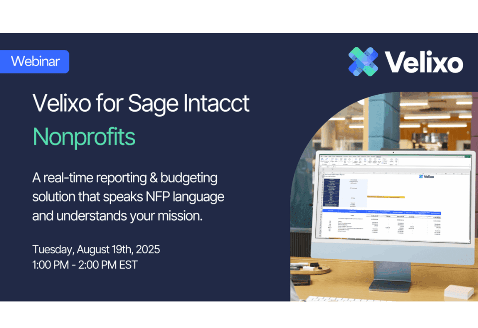 Velixo for Sage Intacct Nonprofits