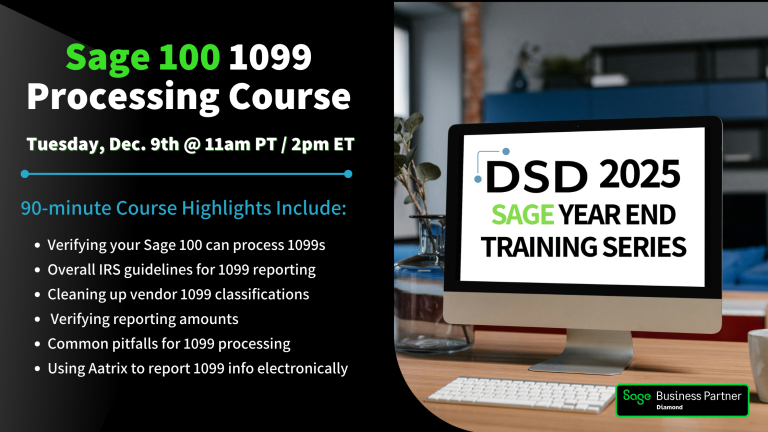 2025 DSD Sage Year End Training Series_ 1099 Processing