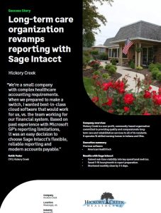Long-term care organization revamps reporting with Sage Intacct