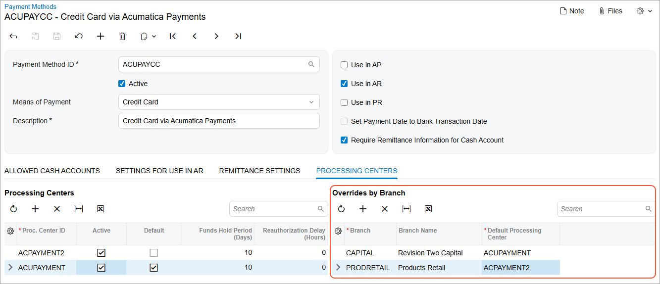 Acumatica 2025 R2: Take Control of Your Payment Processing by Branch and Method