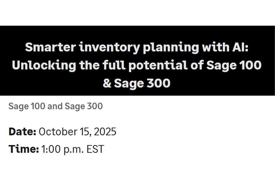 Smarter inventory planning with AI: Unlocking the full potential of Sage 100 & Sage 300