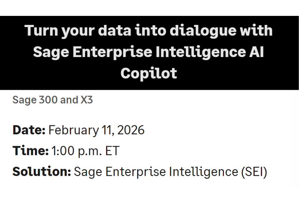 Turn your data into dialogue with Sage Enterprise Intelligence AI Copilot